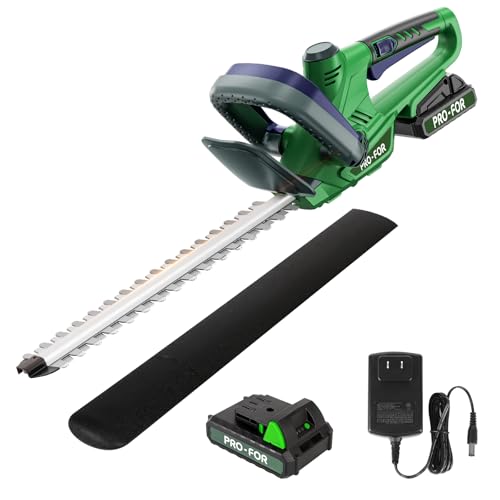 PRO-FOR Cordless Hedge Trimmer with Battery and Charger, 20V Battery P — Key features at a glance