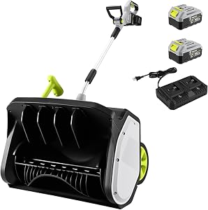 Cordless Snow Shovel: DEKOPRO 40V|17-Inch Cordless Snow Blower，Electric Snow Shove with Ad