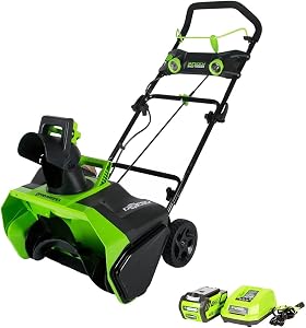 Greenworks 40V (75+ Compatible Tools) 20” Brushless Cordless Snow Blower, 4.0Ah Battery an