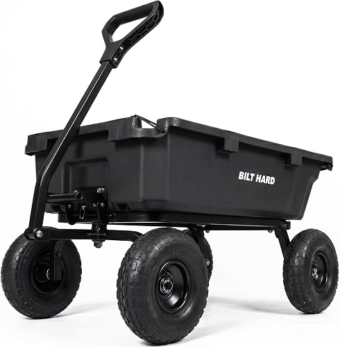 BILT HARD 900 lbs Poly Garden Dump Cart, 5 Cu.Ft Wheelbarrow Cart with — Side-by-side comparison of top picks in this category