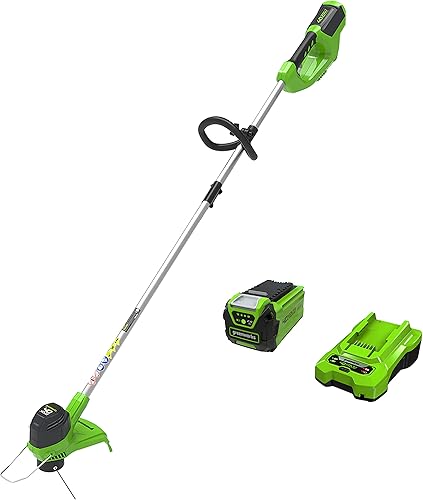 Greenworks 40V 12 Inch Cordless String Trimmer with 2Ah Battery & Char — Build quality and design details up close