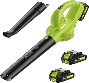 Leaf Blower Cordless with 2 Battery and Charger, 130MPH 180CFM High Speed Leaf Blower with
