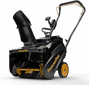 Poulan Pro Snow Blower Gas Powered, Single Stage 18 Inch Gas Snow Thrower with Electric St