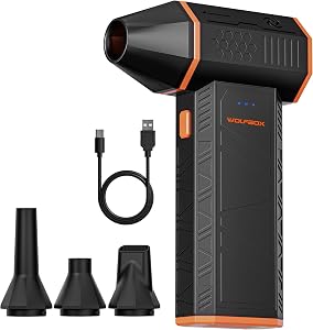 WOLFBOX MegaFlow 50 Compressed Air Duster-110000RPM Super Power Electric Air Duster, 3-Gea
