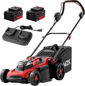 MZK 40V 16" Electric Lawn Mower, 2-in-1 Brushless Cordless Lawn Mower, Walk-Behind Pu