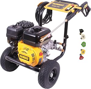 DeWalt 3300 PSI Gas Pressure Washer, 5 Nozzles, Spray Gun, Wand, 25-ft. Hose, DXPW3300-S, 