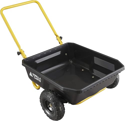 Gorilla Carts GCR-4 Poly Dump Cart, 2-Wheel Garden Wagon with Foldable — Key specifications at a glance