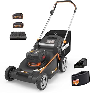 WORX Nitro Cordless Lawn Mower, 21" Electric Mower for 1/2 Acre, Brushless Push Lawn 