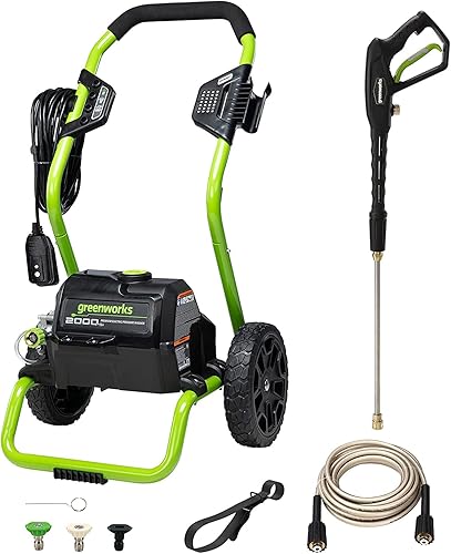 Greenworks 2000 PSI (1.1 GPM Max) Electric Power Washer (25°, 40°, Soa — Build quality and design details up close