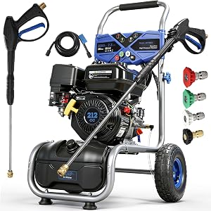 3500PSI Gas Pressure Washer, 212CC 2.3GPM Gas Power Washer with 4 Quick Connect Nozzles, 2