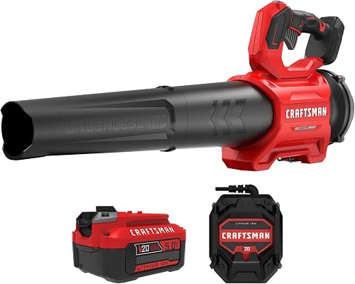 CRAFTSMAN Leaf Blower Cordless with Battery and Charger V20 RP, Up to — Build quality and design details up close