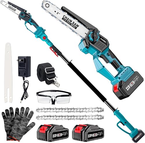 2-in-1 Cordless Pole Saw & 8'' Mini Chainsaw with Extension Pole for T — Our recommended configuration for best results
