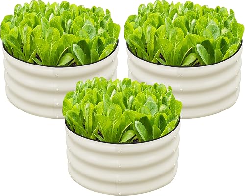 SnugNiture 3 Pcs 2x2x1ft Round Galvanized Raised Garden Bed Kit Outdoo — Our recommended configuration for best results