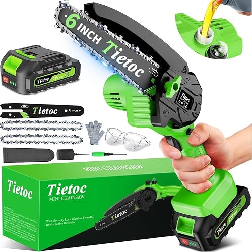 Tietoc Chainsaw 6 Inch Mini Electric Chainsaw Cordless Battery Powered — Our recommended configuration for best results