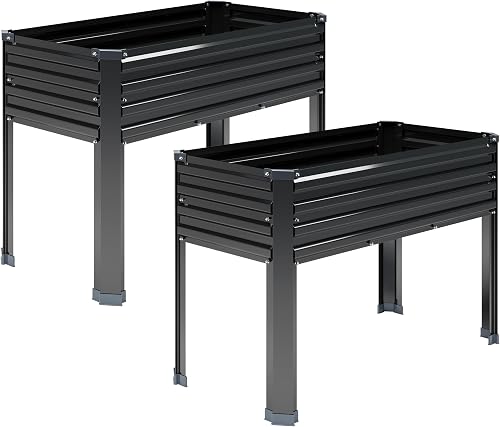 DIIYIV 2PCS Galvanized Raised Garden Bed with Legs,2PCS 48×18×30in Ele — Real-world performance testing in action