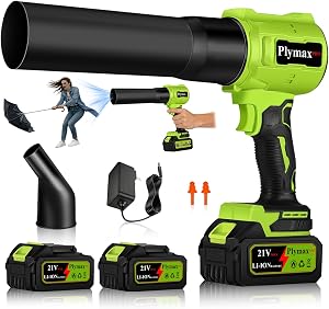 Plymax Cordless Leaf Blower, 800,000 RPM Electric Leaf Blower, Handheld Leaf Blower Cordle