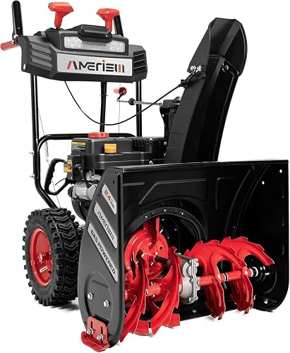 AMERISUN 24-Inch Gas Snow Blower with 212cc 4-Cycle OHV Engine, Recoil — Real-world performance testing in action