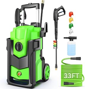 Electric Pressure Washer, 5000 PSI 4.0 GPM Heavy Duty Power Washer, with 4 Nozzles,Foam Ca