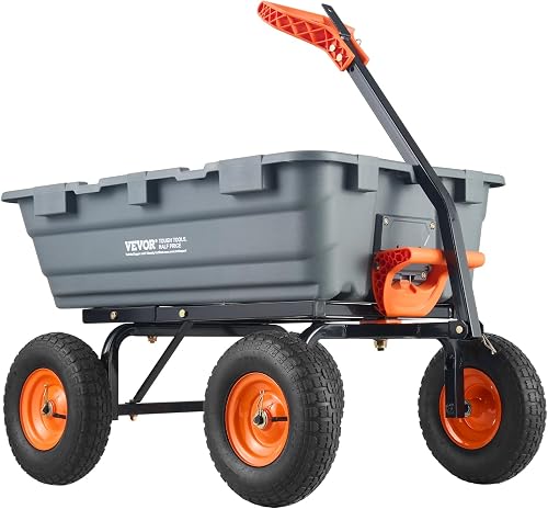 VEVOR Garden Dump Cart Wagon | Heavy Duty 1200lbs Capacity, 7 Cu.Ft., — Manufacturer product photo — best heavy duty garden cart