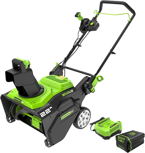 Greenworks 80V (75+ Compatible Tools) 22” Brushless Cordless Snow Blow — Our recommended configuration for best results