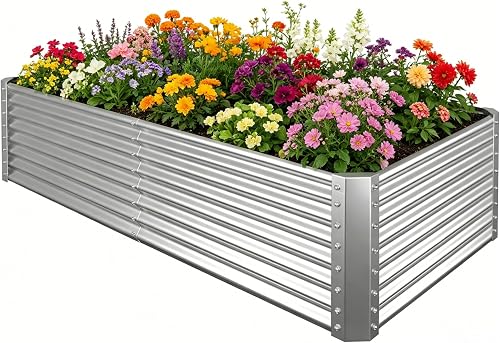 Tegarbed Tall Galvanized Raised Garden Bed Kit Outdoor Patio,6x3x2ft L — Our recommended configuration for best results