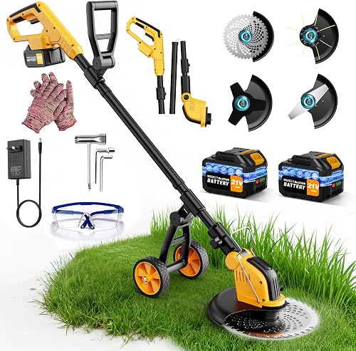 Brushless 4-in-1 Cordless Weed Wacker Edger with Wheel, 20000RPM 12'' — Our recommended configuration for best results