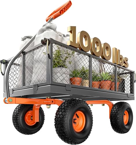 Etoolab Steel Garden Cart, 1000 Lbs Capacity Heavy Duty Utility Wagon — Manufacturer product photo — best heavy duty garden cart
