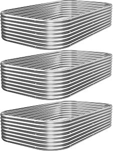 Mostmahes 3 PCS Galvanized Raised Garden Bed Outdoor, Metal Garden Bed for Vegetables, Abo