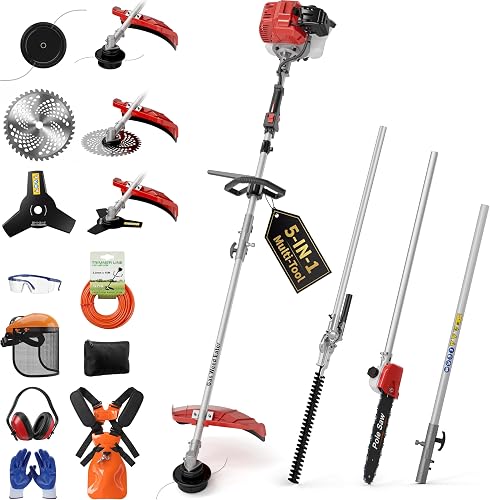 Snoonwee 52CC Gas Powered Weed Eater & 5-in-1 Multi-Tool - Heavy Duty — Real-world performance testing in action