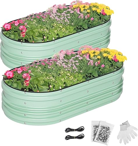 WORKPRO 2PK 4x2x1ft Galvanized Raised Garden Bed Set, Rust & Corrosion — Our recommended configuration for best results