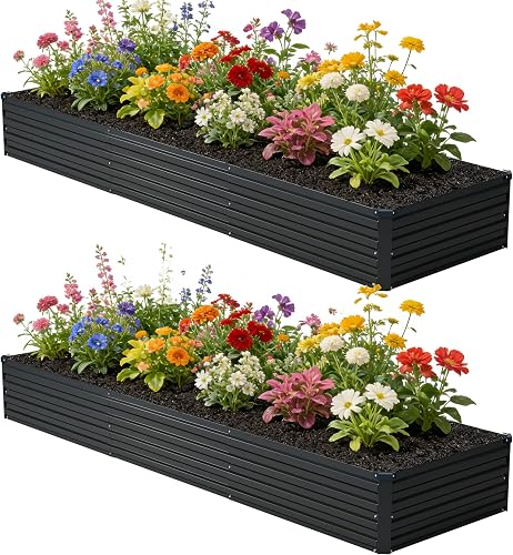 zunatu 10x2x1 ft(2 Pack) Galvanized Raised Garden Bed,Outdoor Planter — Real-world performance testing in action